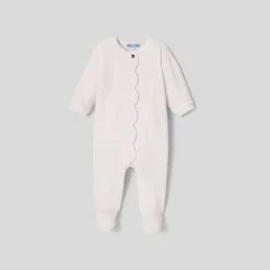 Jacadi Pajamas|Baby girl pyjamas in velvet bouclette Jacadi pale Pink