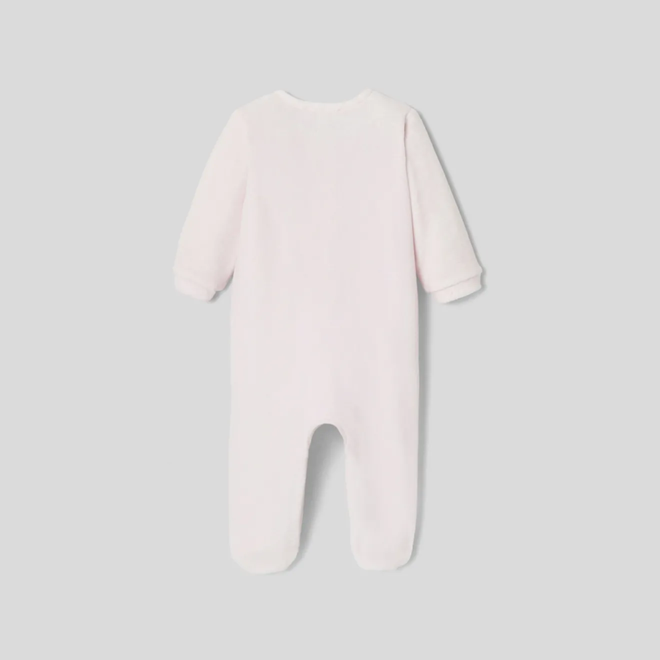 Jacadi Pajamas|Baby girl pyjamas in velvet bouclette Jacadi pale Pink