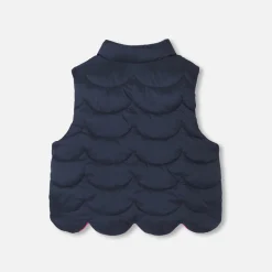 Jacadi Coats And Outerwear|Toddler Coats & Puffer Jackets|Baby girl reversible sleeveless padded jacket Pink/Multicolour
