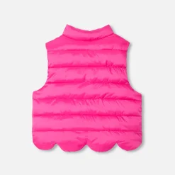 Jacadi Coats And Outerwear|Toddler Coats & Puffer Jackets|Baby girl reversible sleeveless padded jacket Pink/Multicolour
