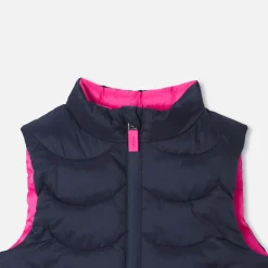 Jacadi Coats And Outerwear|Toddler Coats & Puffer Jackets|Baby girl reversible sleeveless padded jacket Pink/Multicolour