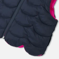 Jacadi Coats And Outerwear|Toddler Coats & Puffer Jackets|Baby girl reversible sleeveless padded jacket Pink/Multicolour