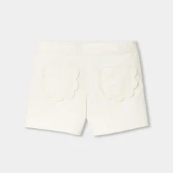 Jacadi Pants And Shorts|Baby girl shorts in milleraies velvet Jacadi soft white