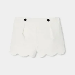 Jacadi Pants And Shorts|Baby girl shorts in velvet Jacadi soft white