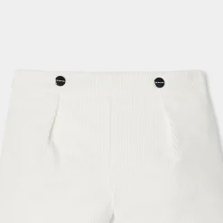 Jacadi Pants And Shorts|Baby girl shorts in velvet Jacadi soft white
