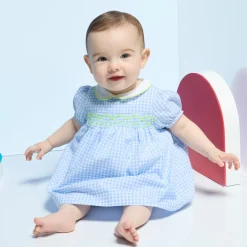 Jacadi Dresses|Baby girl short-sleeved dress Blue/White