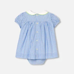 Jacadi Dresses|Baby girl short-sleeved dress Blue/White