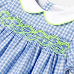 Jacadi Dresses|Baby girl short-sleeved dress Blue/White