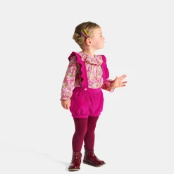 Jacadi Pants And Shorts|Baby girl shorts with straps Raspberry