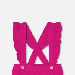 Jacadi Pants And Shorts|Baby girl shorts with straps Raspberry