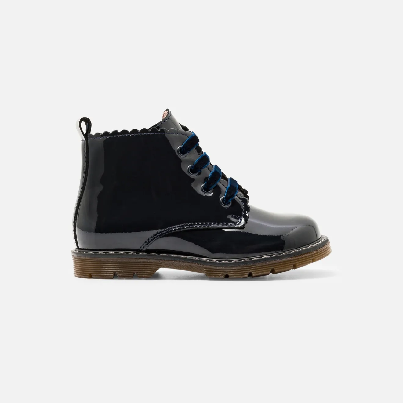 Jacadi Ankle & Lined Boots|Baby girl smooth leather booties Jacadi Navy