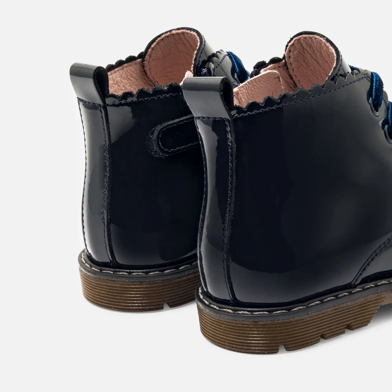 Jacadi Ankle & Lined Boots|Baby girl smooth leather booties Jacadi Navy