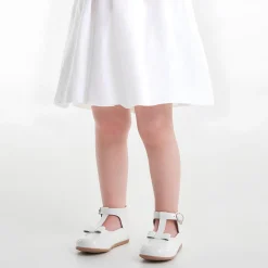 Jacadi Mary Janes, T-Straps And Ballet Flats|Baby girl smooth leather t-bar shoes Jacadi White