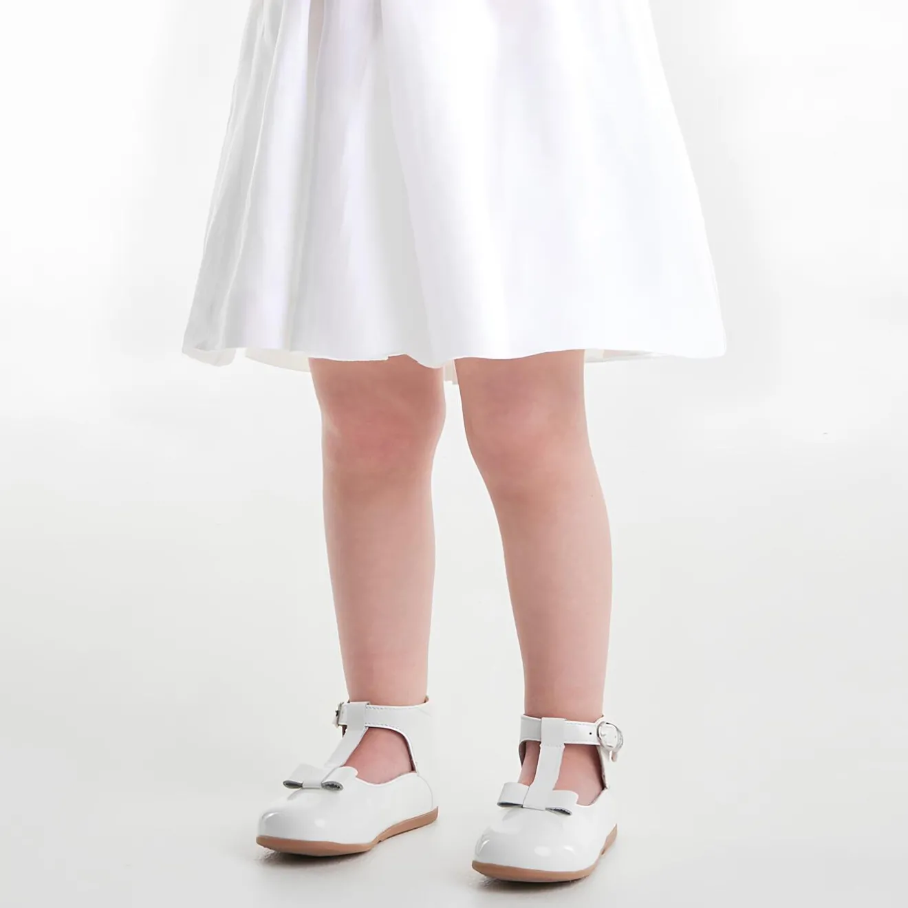 Jacadi Mary Janes, T-Straps And Ballet Flats|Baby girl smooth leather t-bar shoes Jacadi White
