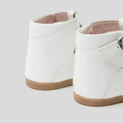 Jacadi Mary Janes, T-Straps And Ballet Flats|Baby girl smooth leather t-bar shoes Jacadi White