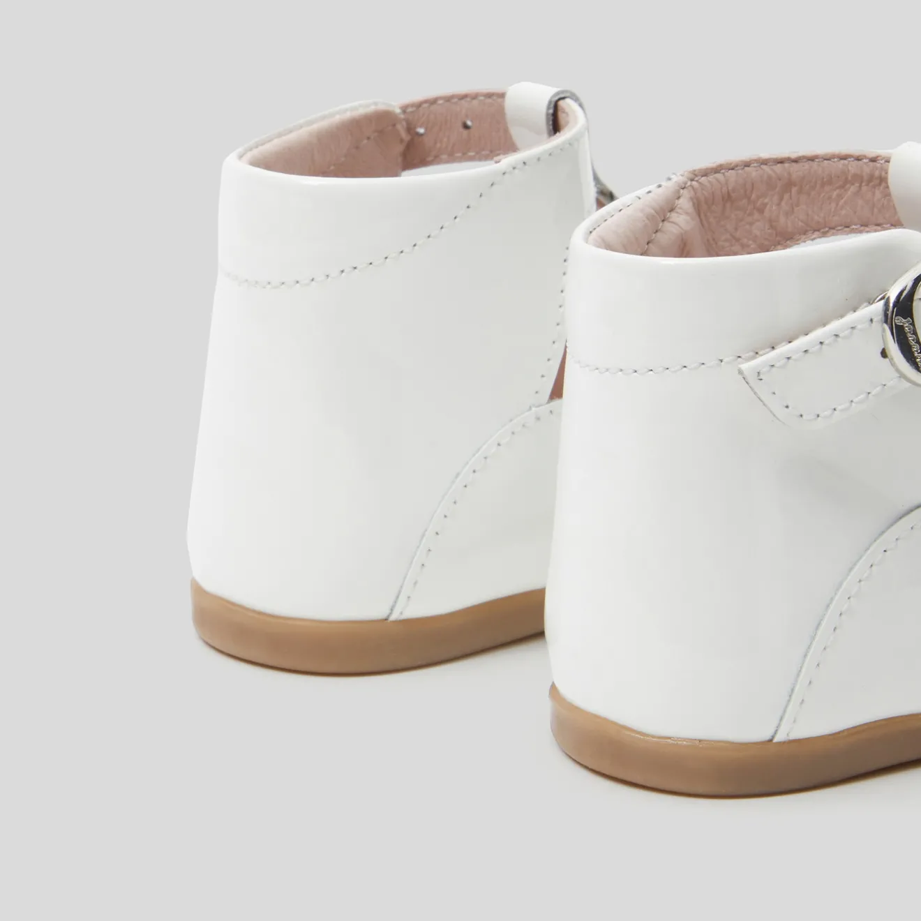 Jacadi Mary Janes, T-Straps And Ballet Flats|Baby girl smooth leather t-bar shoes Jacadi White