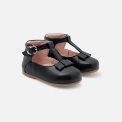 Jacadi Mary Janes, T-Straps And Ballet Flats|Baby girl smooth leather t-bar shoes Jacadi Navy