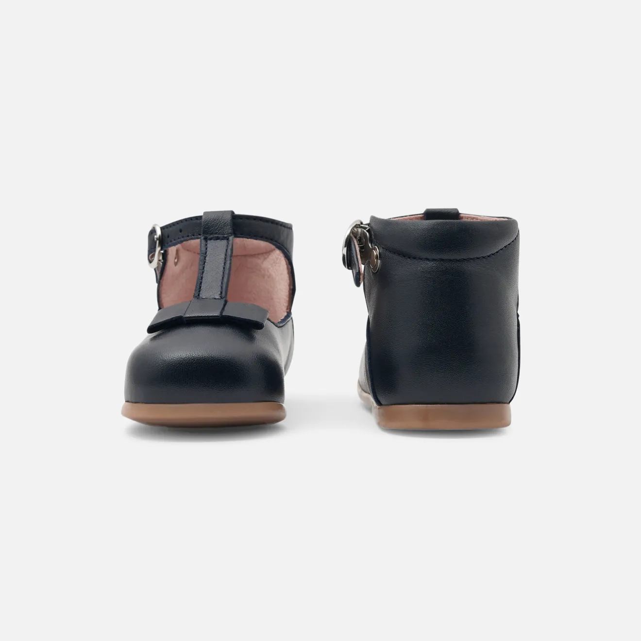 Jacadi Mary Janes, T-Straps And Ballet Flats|Baby girl smooth leather t-bar shoes Jacadi Navy