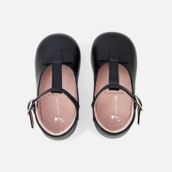 Jacadi Mary Janes, T-Straps And Ballet Flats|Baby girl smooth leather t-bar shoes Jacadi Navy