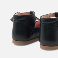 Jacadi Mary Janes, T-Straps And Ballet Flats|Baby girl smooth leather t-bar shoes Jacadi Navy