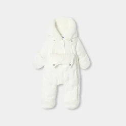 Jacadi Coats And Outerwear|Girl Coats & Puffer Jackets|Baby girl snowsuit Jacadi soft white