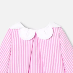 Jacadi Blouses|Baby girl striped blouse White/Pink