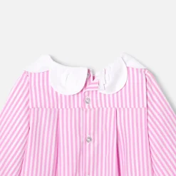 Jacadi Blouses|Baby girl striped blouse White/Pink