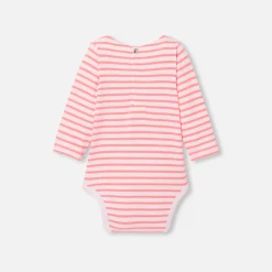 Jacadi Bodysuits|Baby girl striped bodysuit Pink/Multicolour
