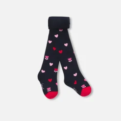 Jacadi Tights, Socks And Booties|Accessories|Baby girl tights with tulip heart design Navy/Multicolour
