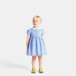 Jacadi Dresses|Baby girl trapeze dress White/Blue