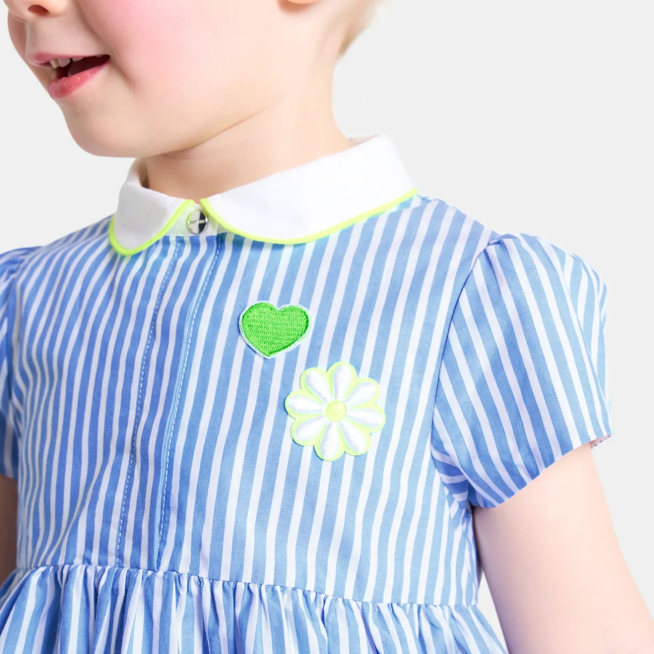 Jacadi Dresses|Baby girl trapeze dress White/Blue