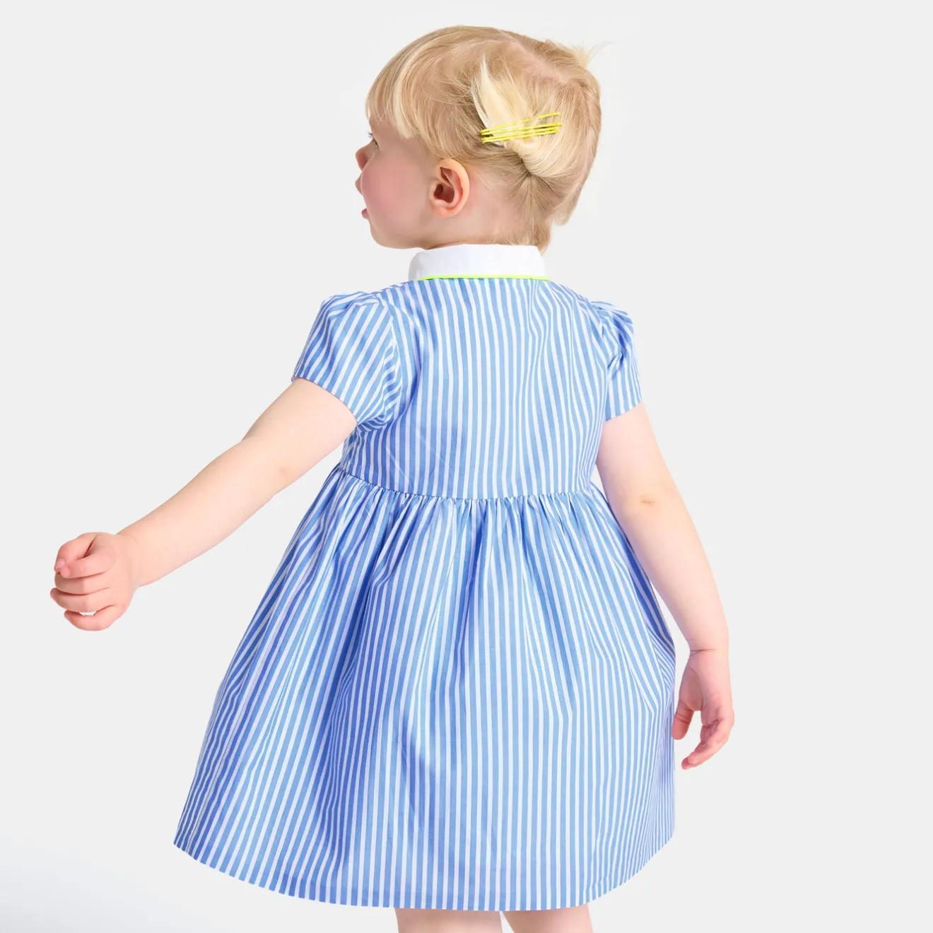 Jacadi Dresses|Baby girl trapeze dress White/Blue