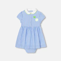 Jacadi Dresses|Baby girl trapeze dress White/Blue