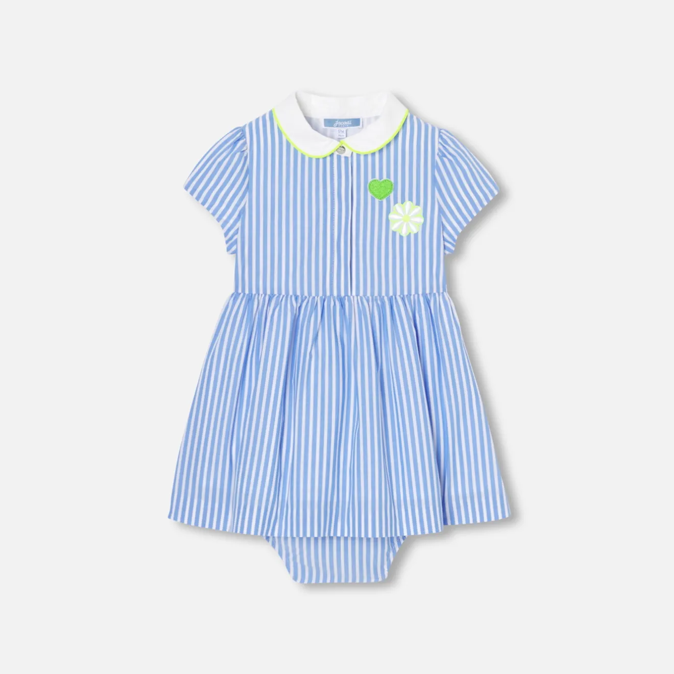 Jacadi Dresses|Baby girl trapeze dress White/Blue