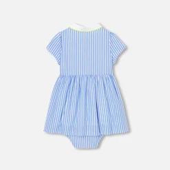 Jacadi Dresses|Baby girl trapeze dress White/Blue