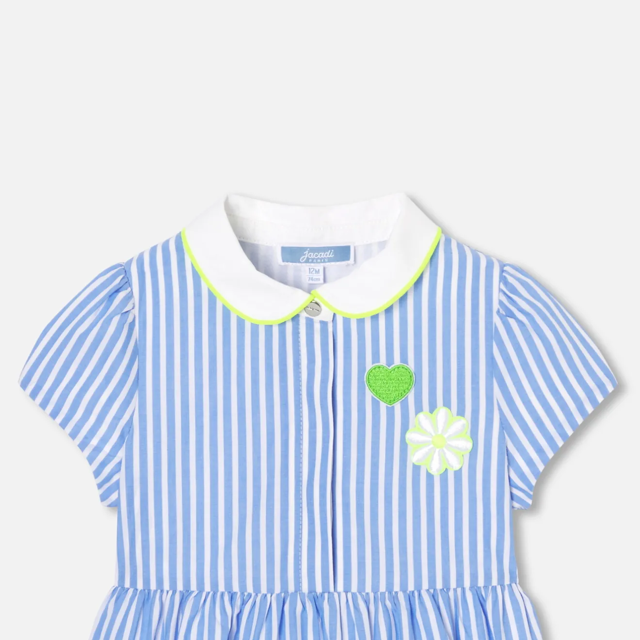 Jacadi Dresses|Baby girl trapeze dress White/Blue