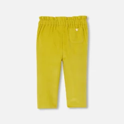 Jacadi Pants And Shorts|Baby girl velour pants Mustard