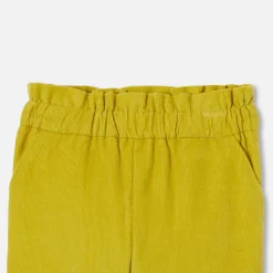 Jacadi Pants And Shorts|Baby girl velour pants Mustard