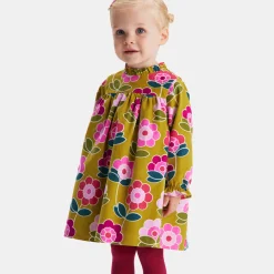 Jacadi Dresses|Baby girl velvet dress Mustard