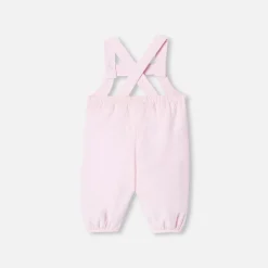 Jacadi Bloomers, Overalls And Sets|Baby girl velvet overalls Light Powder Pink