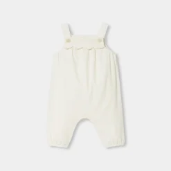 Jacadi Bloomers, Overalls And Sets|Baby girl velvet overalls Jacadi soft white
