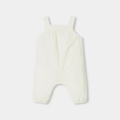 Jacadi Bloomers, Overalls And Sets|Baby girl velvet overalls Jacadi soft white
