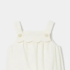 Jacadi Bloomers, Overalls And Sets|Baby girl velvet overalls Jacadi soft white