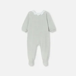 Jacadi Pajamas|Baby girl velvet pajamas Grey