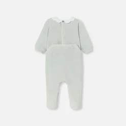 Jacadi Pajamas|Baby girl velvet pajamas Grey