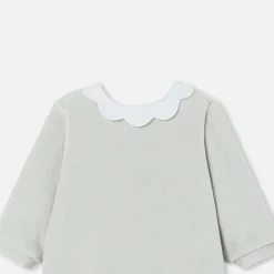 Jacadi Pajamas|Baby girl velvet pajamas Grey