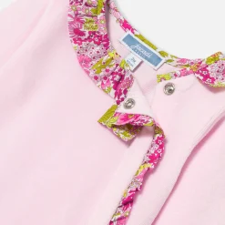 Jacadi Pajamas|Baby girl velvet pajamas Pale Pink