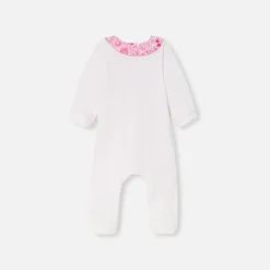 Jacadi Pajamas|Baby girl velvet pajamas Jacadi pale Pink