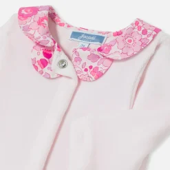 Jacadi Pajamas|Baby girl velvet pajamas Jacadi pale Pink