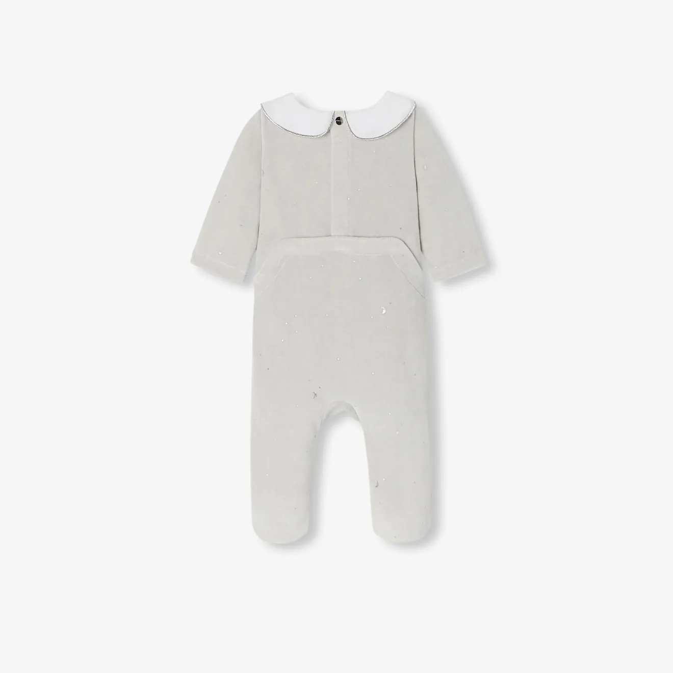 Jacadi Pajamas|Baby girl velvet pajamas Grey/Multicolour